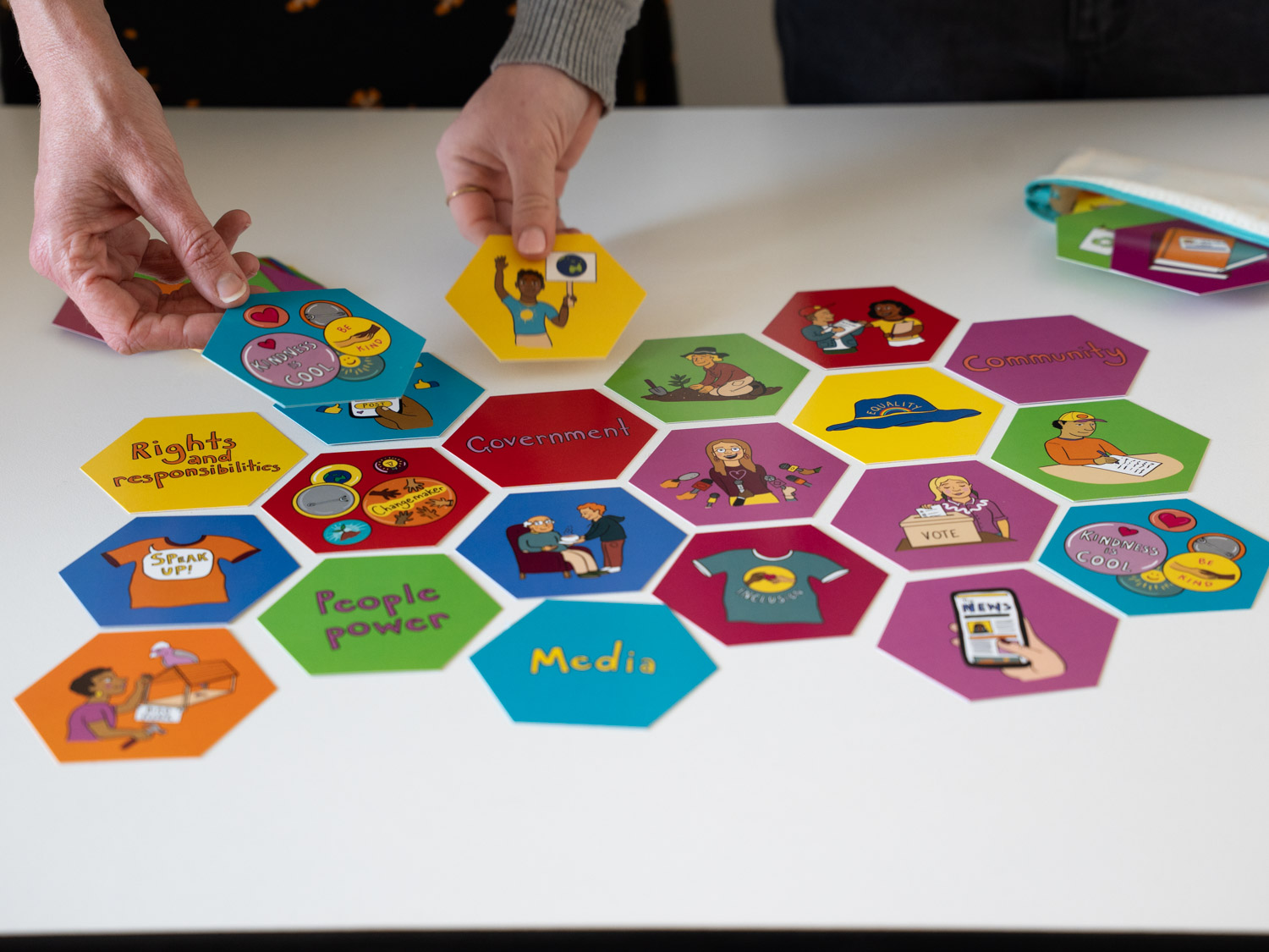 Hexagonal coloured squares. Hexagonal coloured squares.