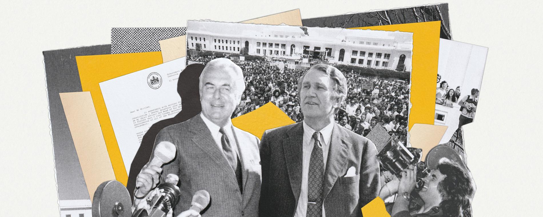 A collage of Gough Whitlam and Malcolm Fraser.